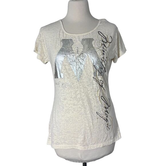 THE WIZARDING WORLD OF HARRY POTTER Ministry Of Magic Cream Burnout Tee Size L - Picture 1 of 9